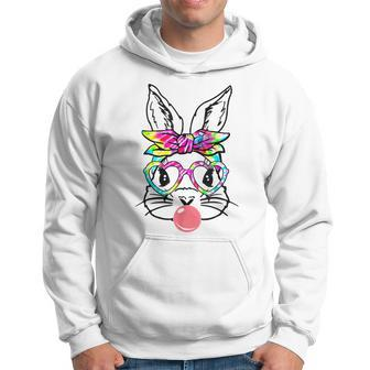 Easter Day Bunny With Bandana Heart Glasses Bubblegum Hoodie | Mazezy AU