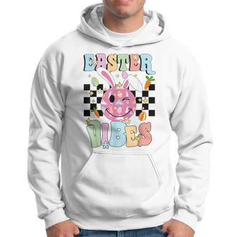 Easter Vibes Smiles Happy Face Bunny Happy Easter Boys Girls Hoodie - Seseable