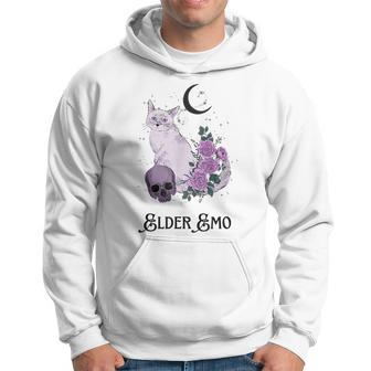 Elder Emo Goth Cat And Moon Purple New Age Witchy Gothic Hoodie - Monsterry CA
