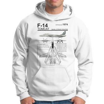 F-14 Tomcat Navy Fighter Jet Diagram Graphic Hoodie - Monsterry