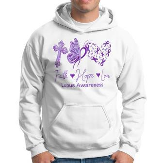 Faith Hope Love Purple Ribbon Lupus Awareness Hoodie - Monsterry UK