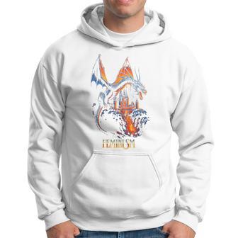 Feminism Dragon Fantasy Vintage Hoodie - Monsterry