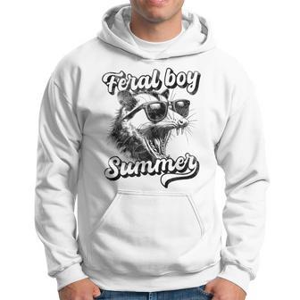 Feral Boy Summer Opossum Vintage Hoodie - Thegiftio UK