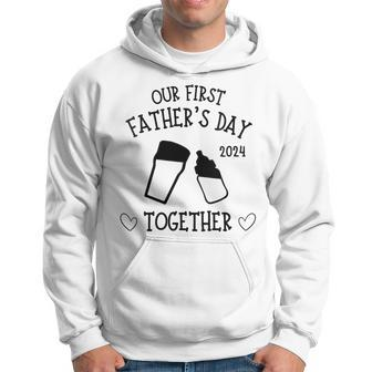 Our First Father's Day Together 2024 Cute Dad Beer Lover Hoodie - Thegiftio UK