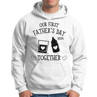 Our First Father's Day Together 2024 New Dad Whiskey Whisky Hoodie - Thegiftio UK