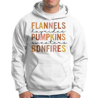 Flannels Hayrides Pumpkins Vintage Sweaters Bonfires Autumn Hoodie - Monsterry UK