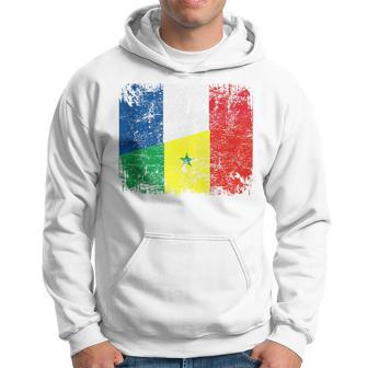 France Senegal Flags Half Senegalese French Roots Vintage Hoodie - Monsterry