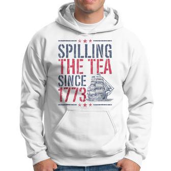 4Th Of July Spilling The Tea Since 1773 American Flag Hoodie - Thegiftio UK