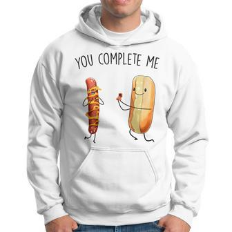 Couples You Complete Me Hot Dog And Hot Dog Bun Hoodie - Monsterry DE