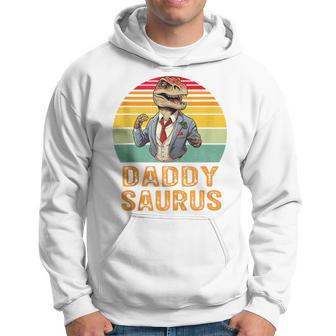 Daddy Saurus T-Rex Dinosaur Father's Day Family Saurus Hoodie - Seseable