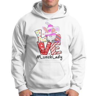 Easter Cute Easter Gnome Love Lunch Lady Women Hoodie - Thegiftio UK