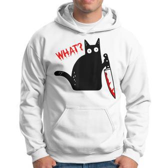Murderous Black Cat With Knife Black Cat What Hoodie - Thegiftio UK