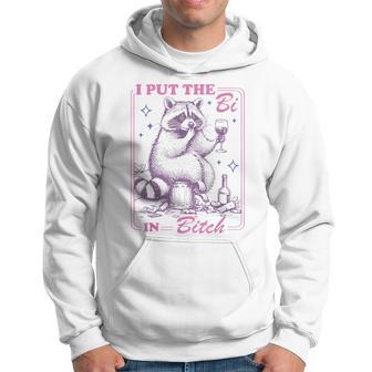 Raccoon I Put The Bi In Bitch Bisexual Lgbt Pride Hoodie - Thegiftio UK