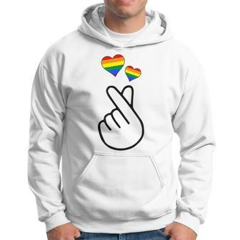 Gay Pride Month Human Lgbtq Korean Finger Heart K-Pop Love Hoodie - Monsterry UK