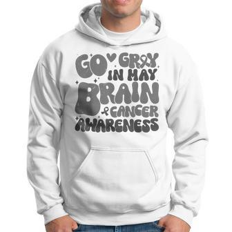 Go Gray In May Brain Tumor Cancer Awareness Day Grey Ribbon Hoodie | Mazezy