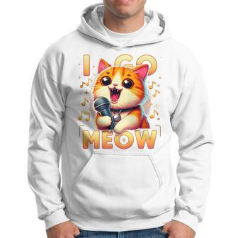 I Go Meow Singing Cat Meme Cat Lovers Retro Cat Owner Hoodie - Monsterry UK
