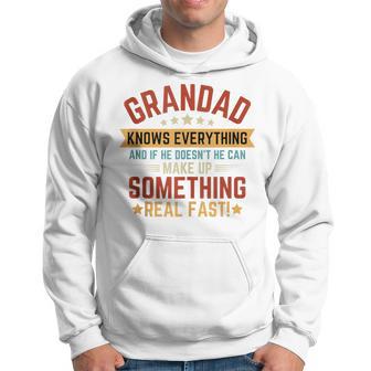 Grandad Knows Everything Awesome Grandfather Father's Day Hoodie - Thegiftio UK