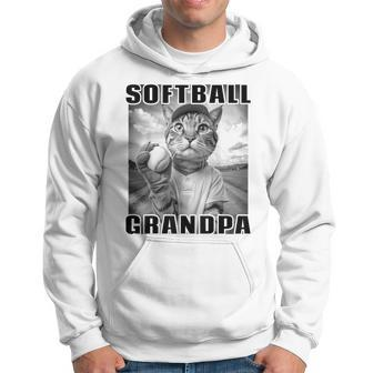 Grandfather Father's Day Softball Grandpa Hoodie - Seseable