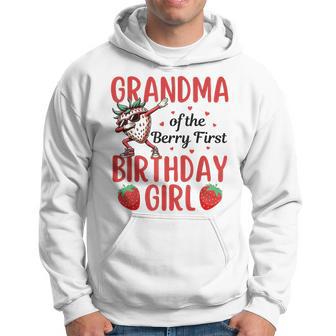 Grandma Of The Berry First Birthday 1St Strawberry Girls Hoodie - Seseable