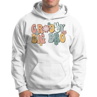 Groovy Big Bro Retro Brother Matching Family 1St Birthday Hoodie - Seseable