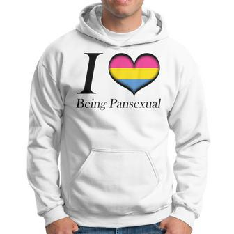 I Heart Being Pansexual Pride Flag Colored Heart Hoodie - Monsterry