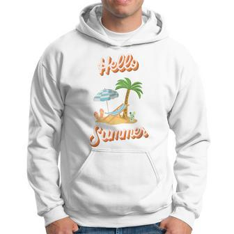 Hello Summer – Mit Sand Meer Sonnenschirm Und Palmenstimmung Kapuzenpullover - Seseable