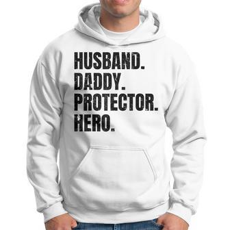 Herren Ehemann Papa Protector Hero Besterateratertag Kapuzenpullover - Geschenkecke