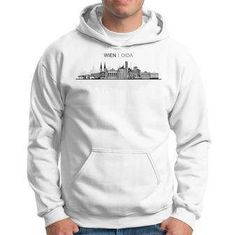 Herren Hoodie Wien Skyline, Bedrucktes Hoodie für Männer – Weiß - Seseable