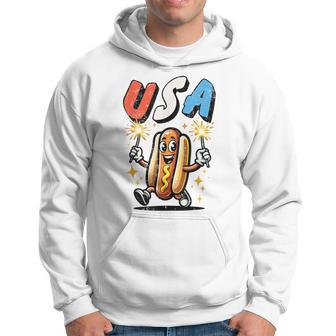 Hot Dog 4Th Of July Fireworks Independence Day Retro Hoodie - Monsterry