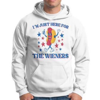 Hotdog I'm Just Here For The Wieners 4Th Of July Hoodie - Thegiftio UK