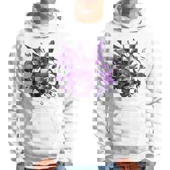 Hummingbird Holding Purple Ribbon Alzheimer Awareness Pansy Hoodie | Seseable UK