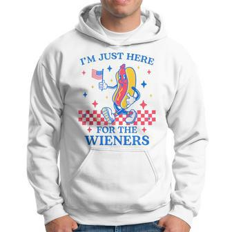I'm Just Here For The Wieners 4Th Of July Hot Dog Flag Hoodie - Monsterry UK