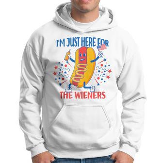 I'm Just Here For The Wieners Happy 4Th Of July Hoodie - Thegiftio UK