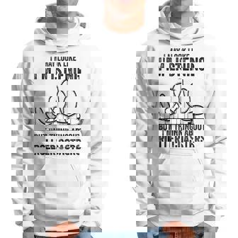 I'm Thinking About Roller Coasters Roller Coaster Lover Hoodie - Thegiftio