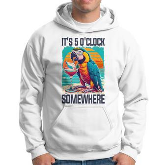 It's 5 O'clock Somewhere Drinking Parrot Cocktail Summer Hoodie - Thegiftio UK