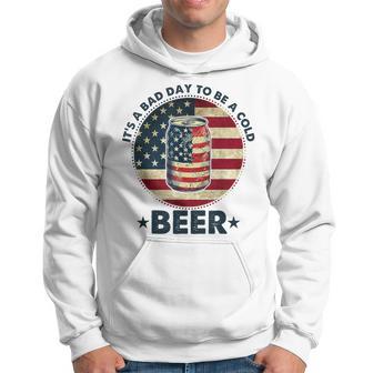 It's A Bad Day To Be A Cold Beer Vintage Us Flag 4Th Of July Hoodie - Thegiftio UK