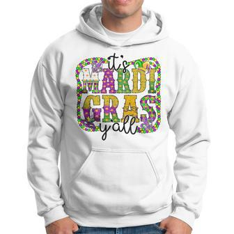 It's Mardi Gras Y'all Parade Festival Beads Mask Feathers Hoodie | Mazezy