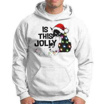 Is This Jolly Enough Cat Christmas Light Hoodie - Thegiftio UK
