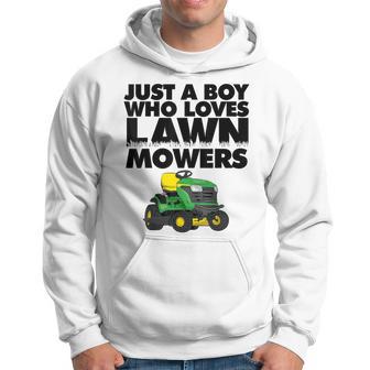 Just A Boy Who Loves Lawn Mowers Hoodie - Thegiftio UK