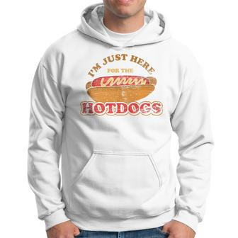 Im Just Here For The Hot Dogs Foodie Weiner Hot Dog Hoodie - Monsterry