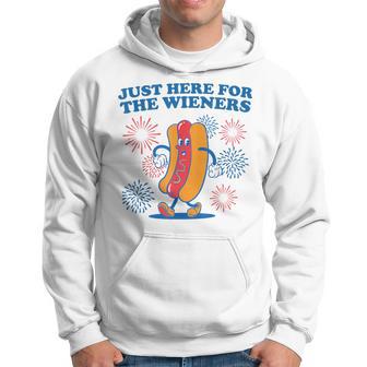 Just Here For The Wieners Hot Dog Firework Happy 4Th Of July Hoodie - Thegiftio UK