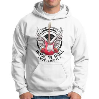 I Know Its Only Rock And Roll But I Like It Retro Guitarist Hoodie - Monsterry UK