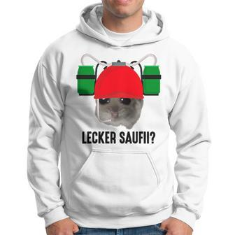 Lecker Saufii Bierchen X Sad Hamster Meme Bier Bierhelm Kapuzenpullover - Seseable