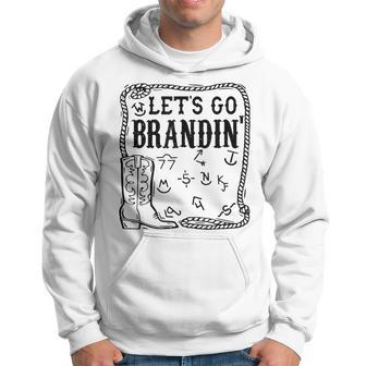 Let's Go Brandin' Ranching Farming Cattle Cowboy Boots Hoodie - Monsterry