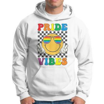 Lgbt Vibes Smile Face Hippie Equality Gay Lesbian Blm Pride Hoodie - Seseable