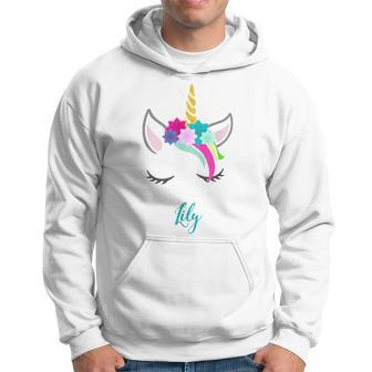 Lily Name Personalised Unicorn Hoodie - Seseable