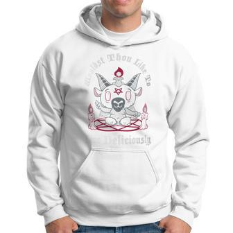 Live Deliciously Creepy Cute Kawaii Baphomet Goth Occult Hoodie - Monsterry DE