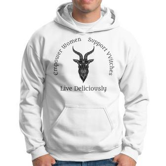 Live Deliciously Pagan Occult Witch Dark Text Hoodie - Monsterry AU