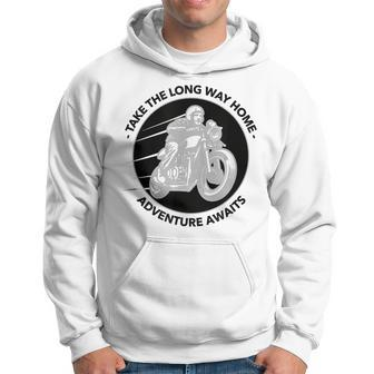 Take The Long Way Home Adventure Awaits Motorcycle Hoodie - Monsterry CA