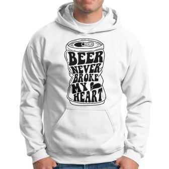 Long Neck Ice Cold Beer Never Broke My Heart Retro Hoodie - Thegiftio UK